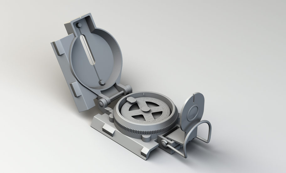 compass, open, untextured.