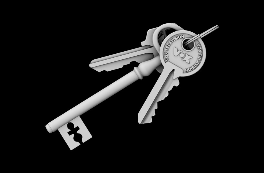 »Mieten Kaufen Wohnen« Keychain, untextured.